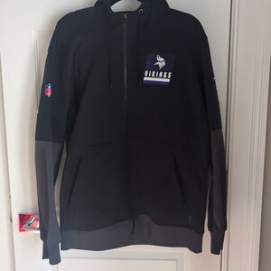 Men's Minnesota Vikings Nike Black Sideline Impact Lockup Performance Full-Zip